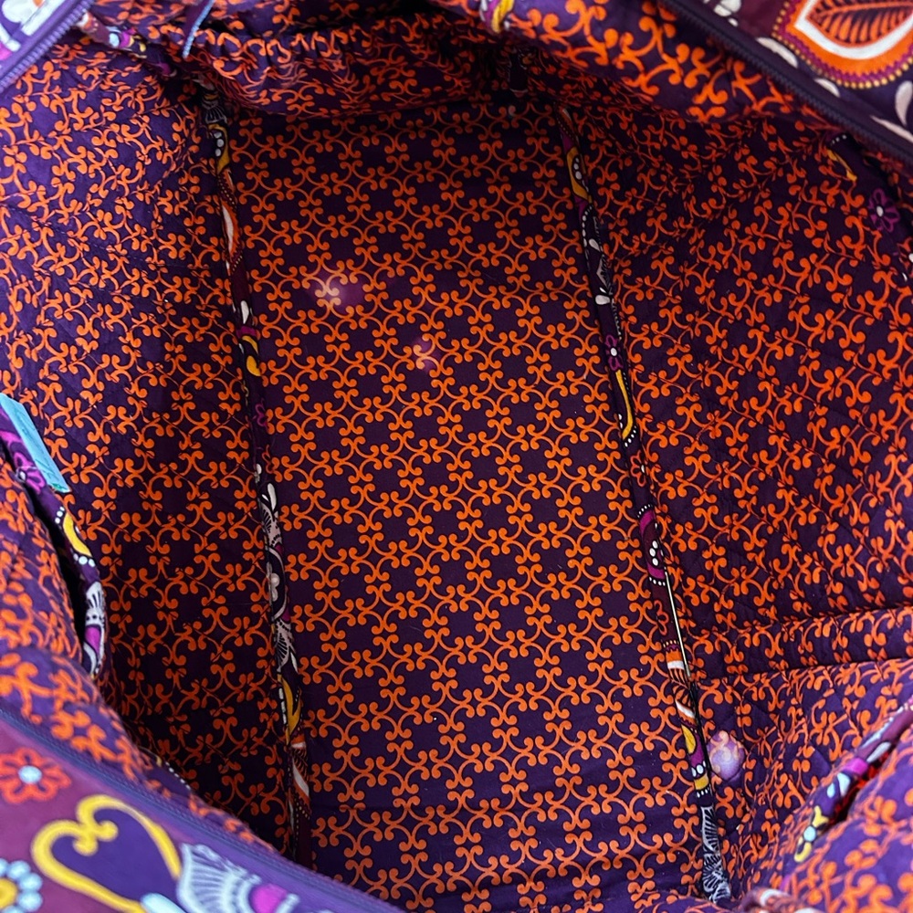 Vera Bradley Purple and Orange Floral Travel Bag - Picture 10 of 11
